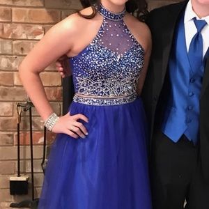 Blue two piece prom dress, worn once